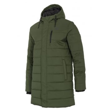 Jacheta barbateasca  impermeabila - cu gluga - 3 buzunare - verde - poliester