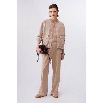 Jacheta bomber de denim - Bej
