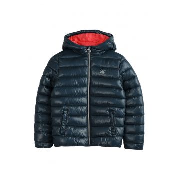 Jacheta copii  cu gluga - hidrofug - negru - poliester -