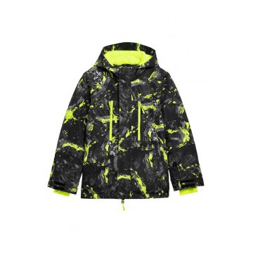 Jacheta de schi copii  HJZ21-JKUMN002A - impermeabila - poliester - negru/galben -
