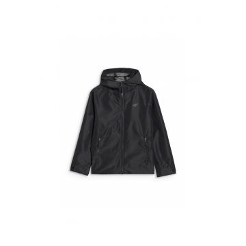 Jacheta de tranzitie copii  neagra - membrana NeoDry 5000 - gluga - material sintetic