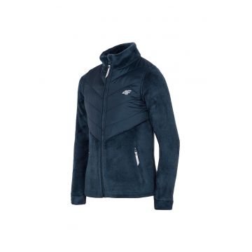Jacheta din fleece copii  HJZ19-JPLD002 - cu fermoar - poliester - bleumarin -