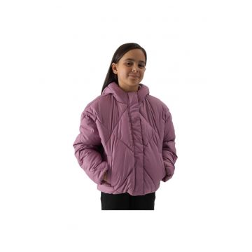 Jacheta matlasata  4FJWAW24TDJAF451 - impermeabila - cu gluga - poliester - mov