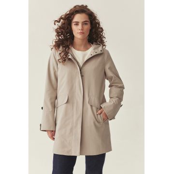 Jacheta parka cu buzunare cu clapa - Bej