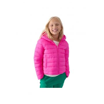 Jacheta puf copii - fucsia - 4F - poliester
