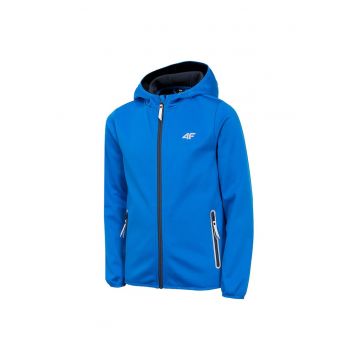 Jacheta softshell pentru copii  impermeabila - gluga incorporata - poliester - albastru -