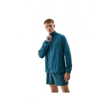 Jacheta sport barbati  model 4FWSS24TTJAM433 - gluga ascunsa - elemente reflectorizante - poliamida - albastru -