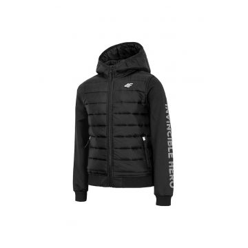 Jacheta sport copii  Neo Dry 5.000 - rezistenta la apa - respirabila - cu gluga - poliester - negru -