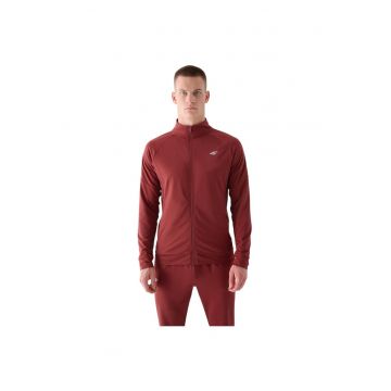 Jacheta sportiva  croiala regulata - guler inalt - uscare rapida - rosu - poliester-elastan