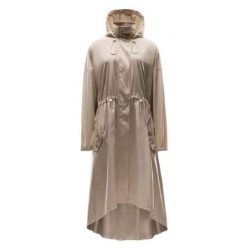 Trench  asimetric - bej - nylon - pentru femei
