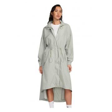 Trench dama  asimetric - gluga - gri - nylon
