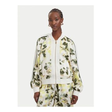 Geaca bomber pentru dama -  bej/verde - model floral - poliester
