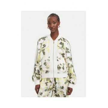 Geaca bomber pentru dama -  bej/verde - model floral - poliester