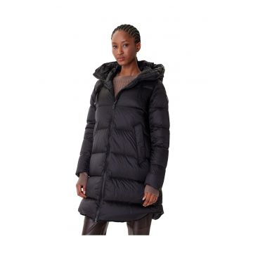 Geaca dama -  cu puf - neagra - material sintetic -