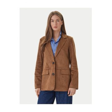 Geaca dama -  nasturi - 100% poliester reciclat - Maro