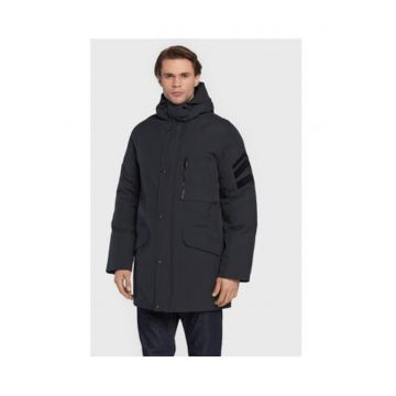 Geaca de iarna barbati -  neagra - material rezistent - umplutura sintetica - gluga reglabila -