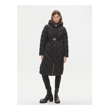 Geaca de iarna dama -  neagra - poliester - cu fermoar -