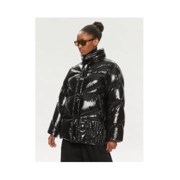 Geaca de iarna dama -  negru - poliamida - fermoar - croiala regular fit -
