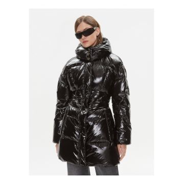 Geaca de iarna dama -  negru - sintetic - fermoar -