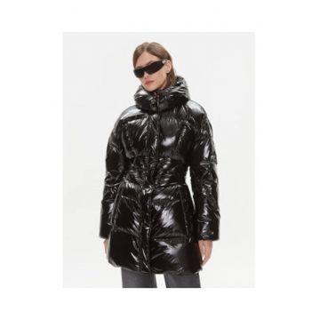 Geaca de iarna dama -  negru - sintetic - fermoar -