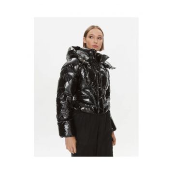 Geaca de iarna dama -  negru - sintetic - regular fit -