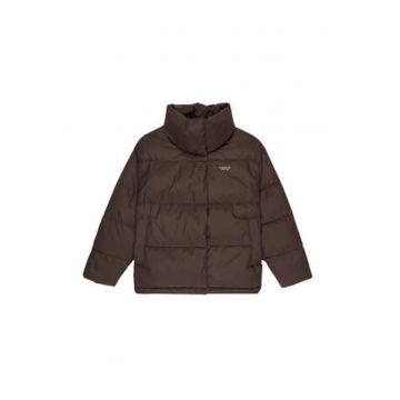 Geaca de iarna dama -  regular fit - maro - 100% poliester reciclat -