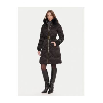 Geaca de iarna - Marciano Guess - sintetic - negru - lungime eleganta - curea inclusa -