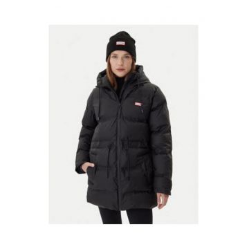 Geaca de iarna -  negru - material poliester - gluga reglabila - mansete elastice