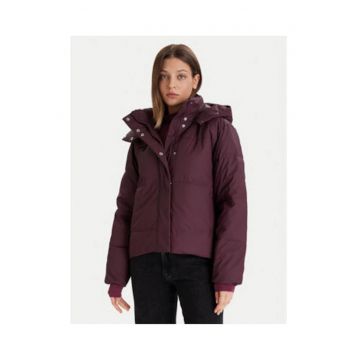 Geaca de iarna -  violet - material sintetic - gluga detasabila - croiala regular fit -