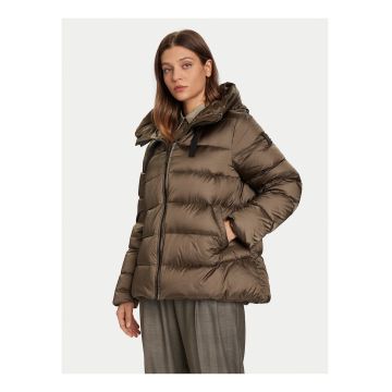 Geaca de puf pentru dama -  impermeabila - cu gluga - nylon - kaki -