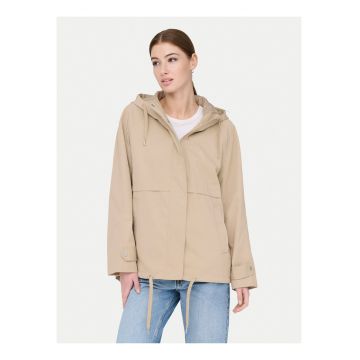 Geaca de tranzitie -  bej - material reciclat - fermoar - regular fit -