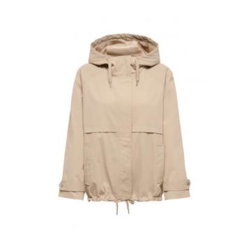 Geaca de tranzitie -  bej - material reciclat - fermoar - regular fit -