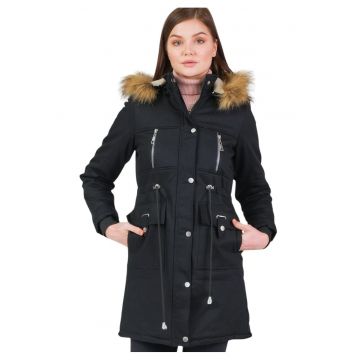 Geaca parka cu guler imblanit -