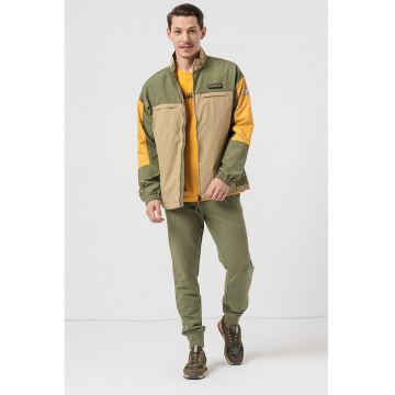 Geaca usoara cu maneci cazute Boyd - Bej/Verde deschis