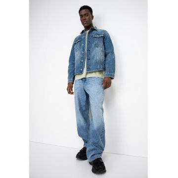 Jacheta slim fit din denim - Albastru cobalt