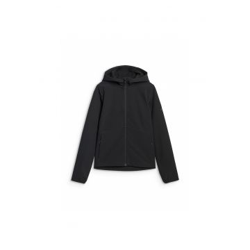 Jacheta softshell  pentru femei - rezistenta la vant - gluga reglabila - negru -