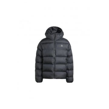 Jacheta sport barbati -  puffer cu gluga - negru -
