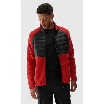 Jacheta sport pentru barbati  poliester - cu guler inalt - rosu/negru