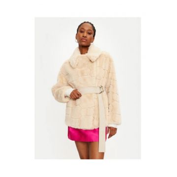 Palton dama -  bej - casual - poliester -