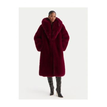 Palton dama  bordeaux - blana artificiala -