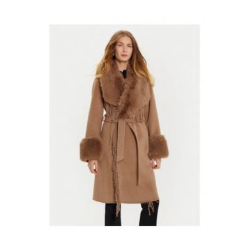 Palton dama -  maro - lana si poliamida - casual -