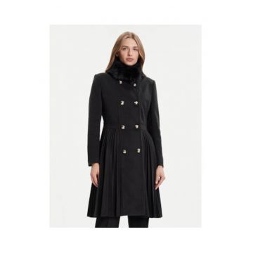 Palton de tranzitie -  negru - poliester - casual -