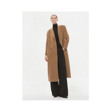 Palton lana femeie -  sintetic - maro - 44 -