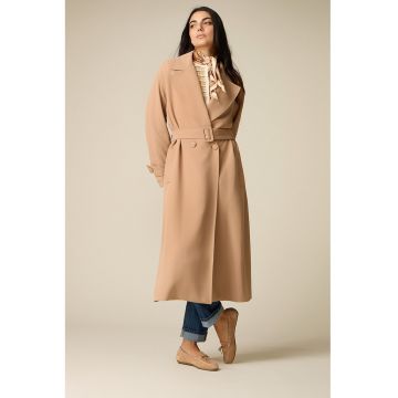 Trenci cu slit la terminatie pe partea din spate - Maro camel