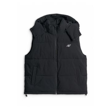 Vesta sport dama  umplutura sintetica - gluga detasabila - negru - poliester -
