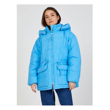 Geaca cu guler si gluga regular fit cu fermoar