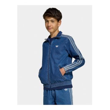 Geaca de blugi copii -  albastru - bumbac - maneca lunga - fermoar -