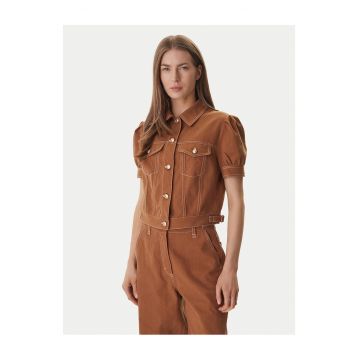 Geaca de blugi dama -  nasturi - maro - 53% bumbac - 47% lyocell -