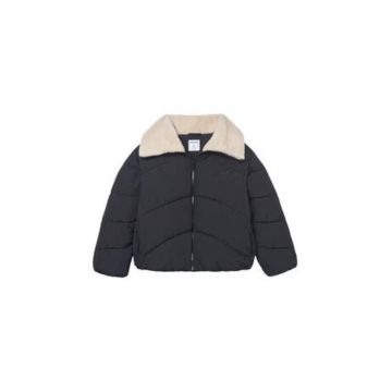 Geaca de iarna copii -  neagra - poliamida - croiala regular fit -