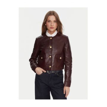 Geaca de piele -  bordo - dama